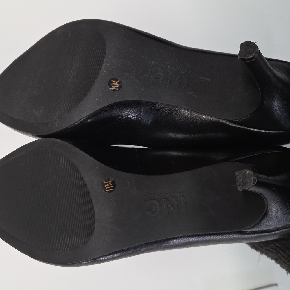INC International Concepts Black Leather Heels Size 11 - Picture 5 of 7